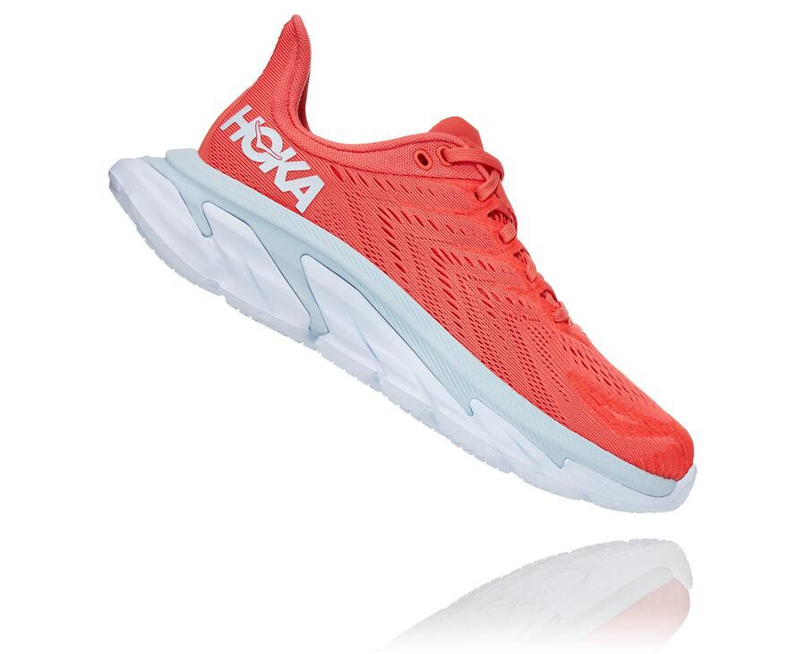 Hoka One One Løbesko Dame - Clifton Edge - Rød/Hvide - 480629QRO